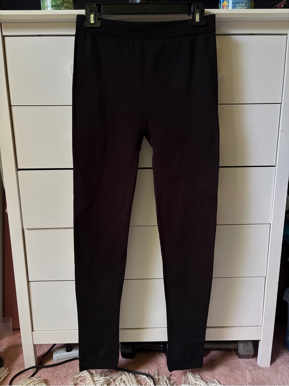 ❄️ PINK REPUBLIC WOMENS SIZE LARGE BLACK FLEECE LINED LEGGINGS